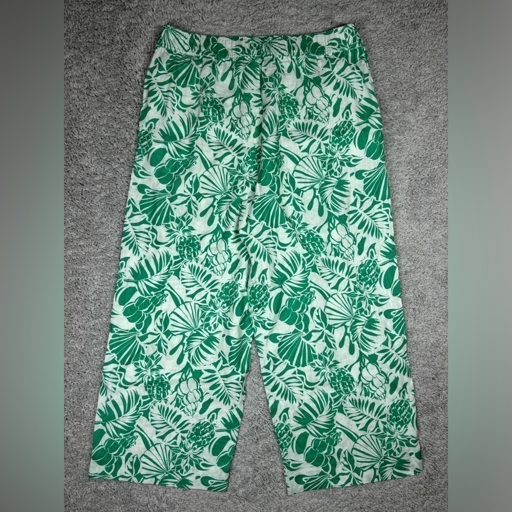 Nicole Miller Pants Womens Extra Large 100% Linen Wide Leg High Rise Beach Vaca - Picture 4 of 4